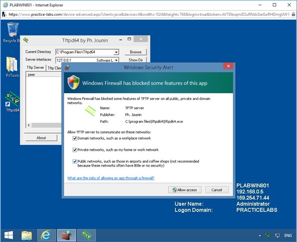 Figure 1.9 Screenshot of Windows Security Alert message box