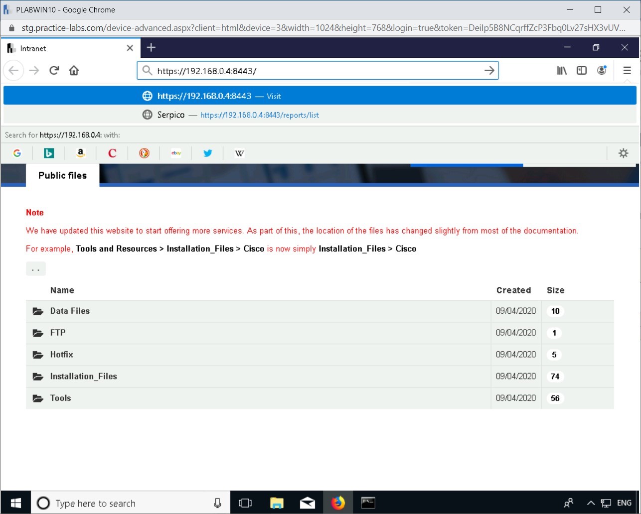 Practice Labs screenshot.