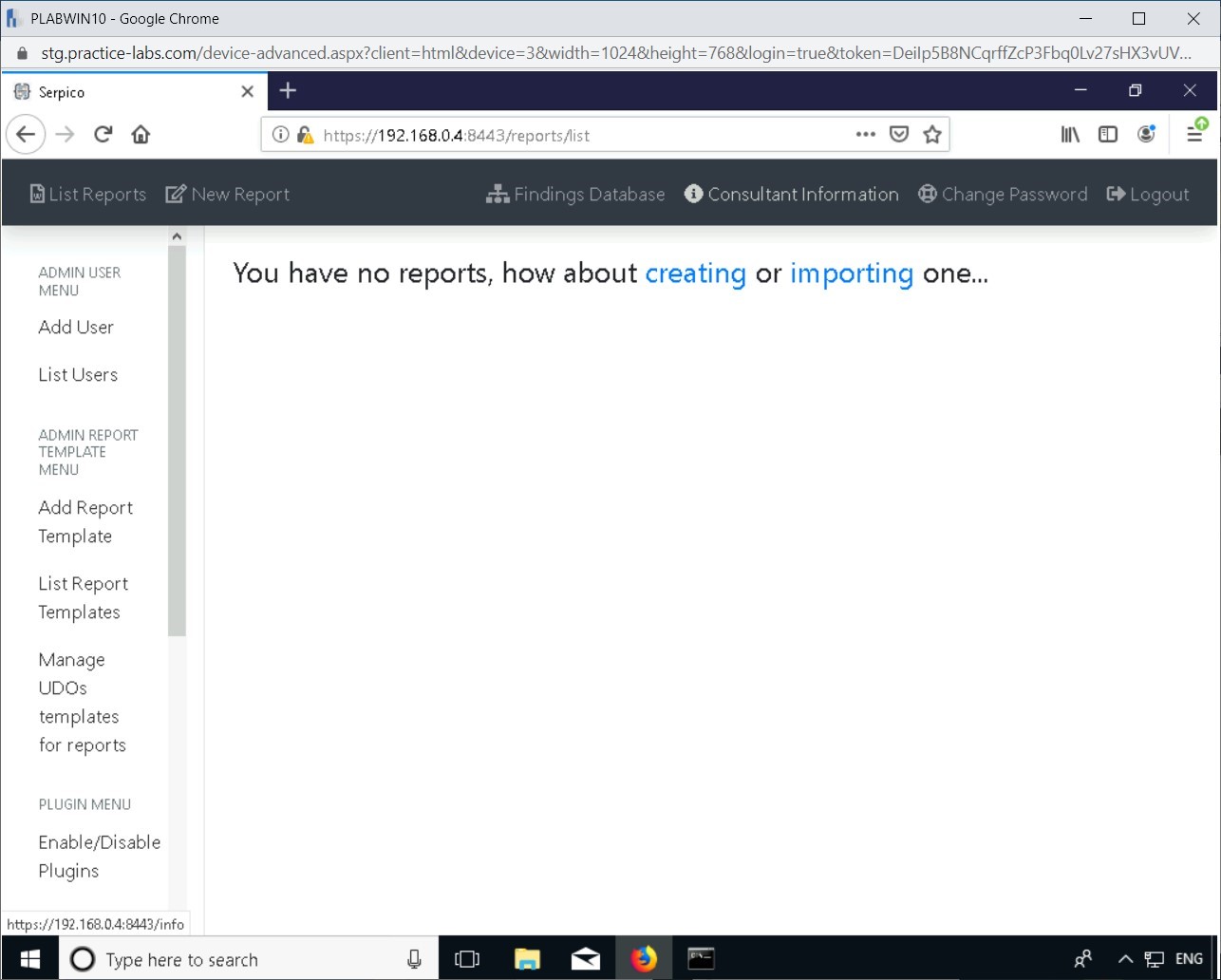 Practice Labs screenshot.