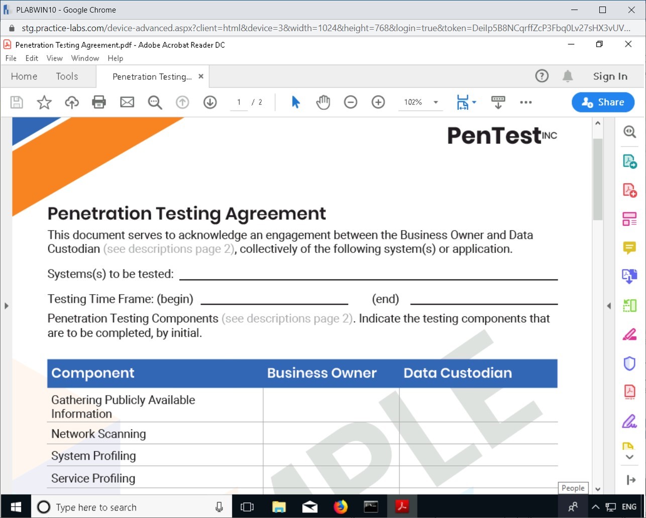 Figure 4.5 Screenshot of PLABWIN10