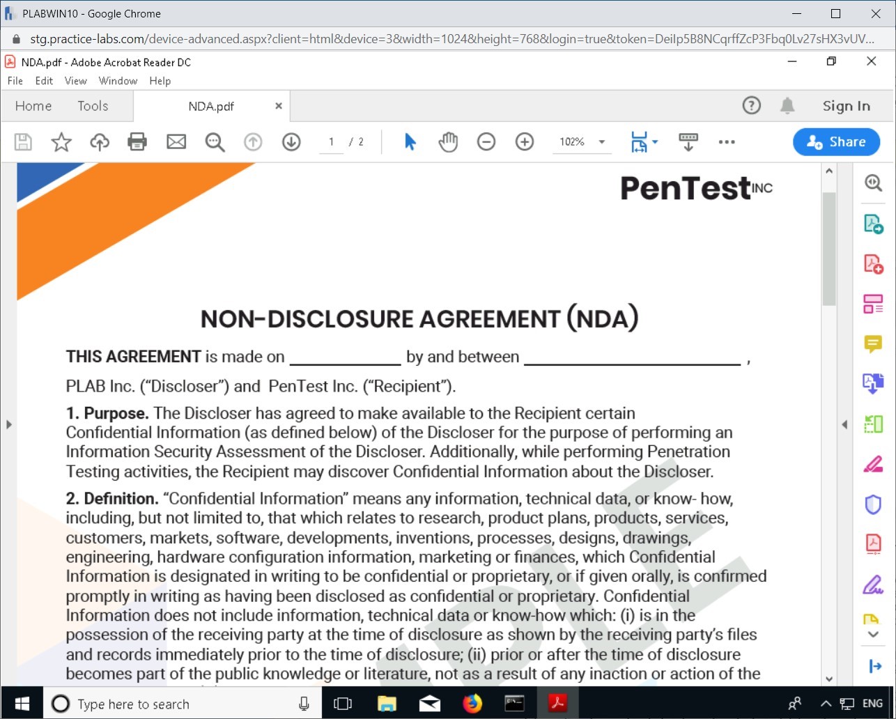 Figure 4.9 Screenshot of PLABWIN10
