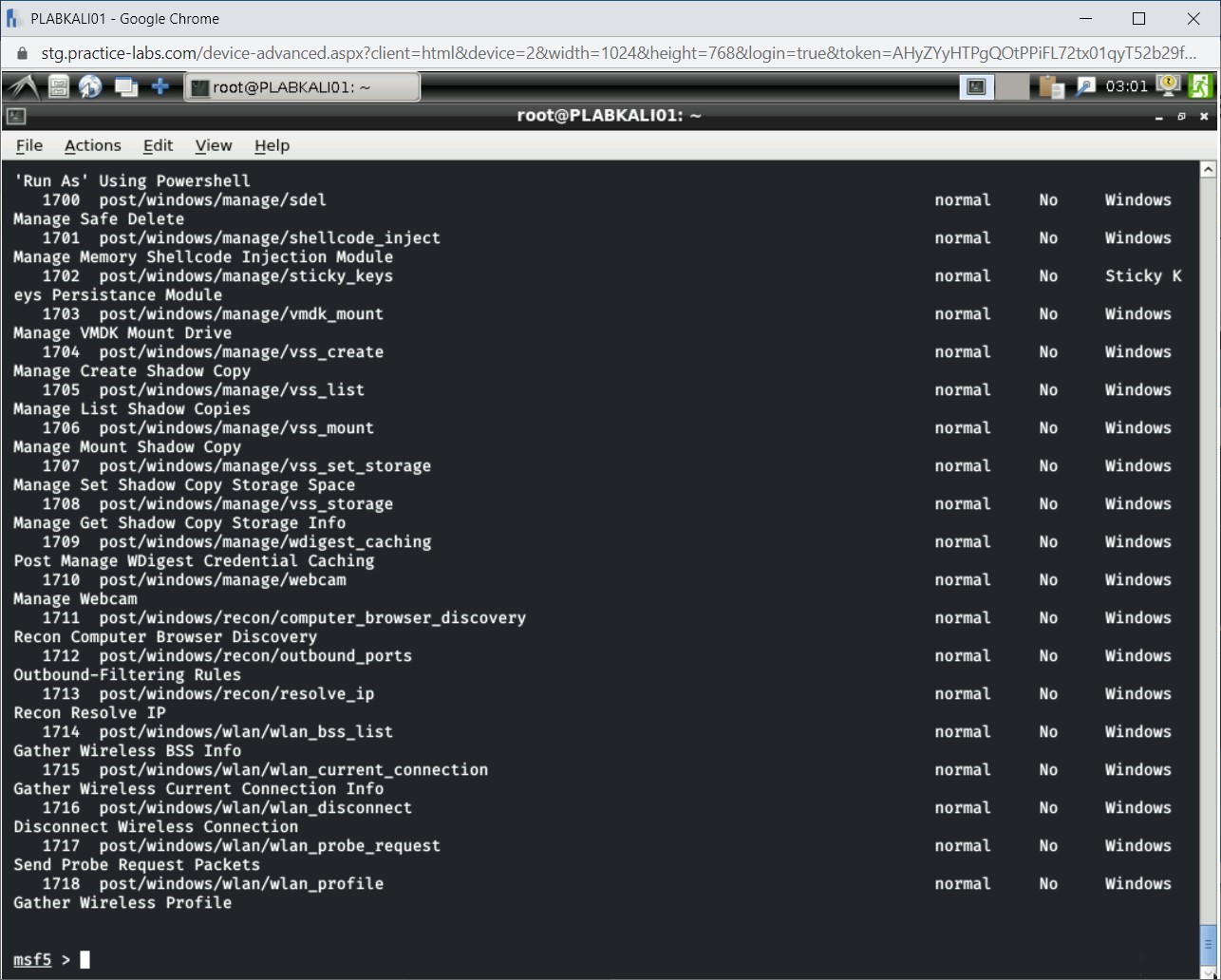 Figure 1.11 Screenshot of PLABKALI01