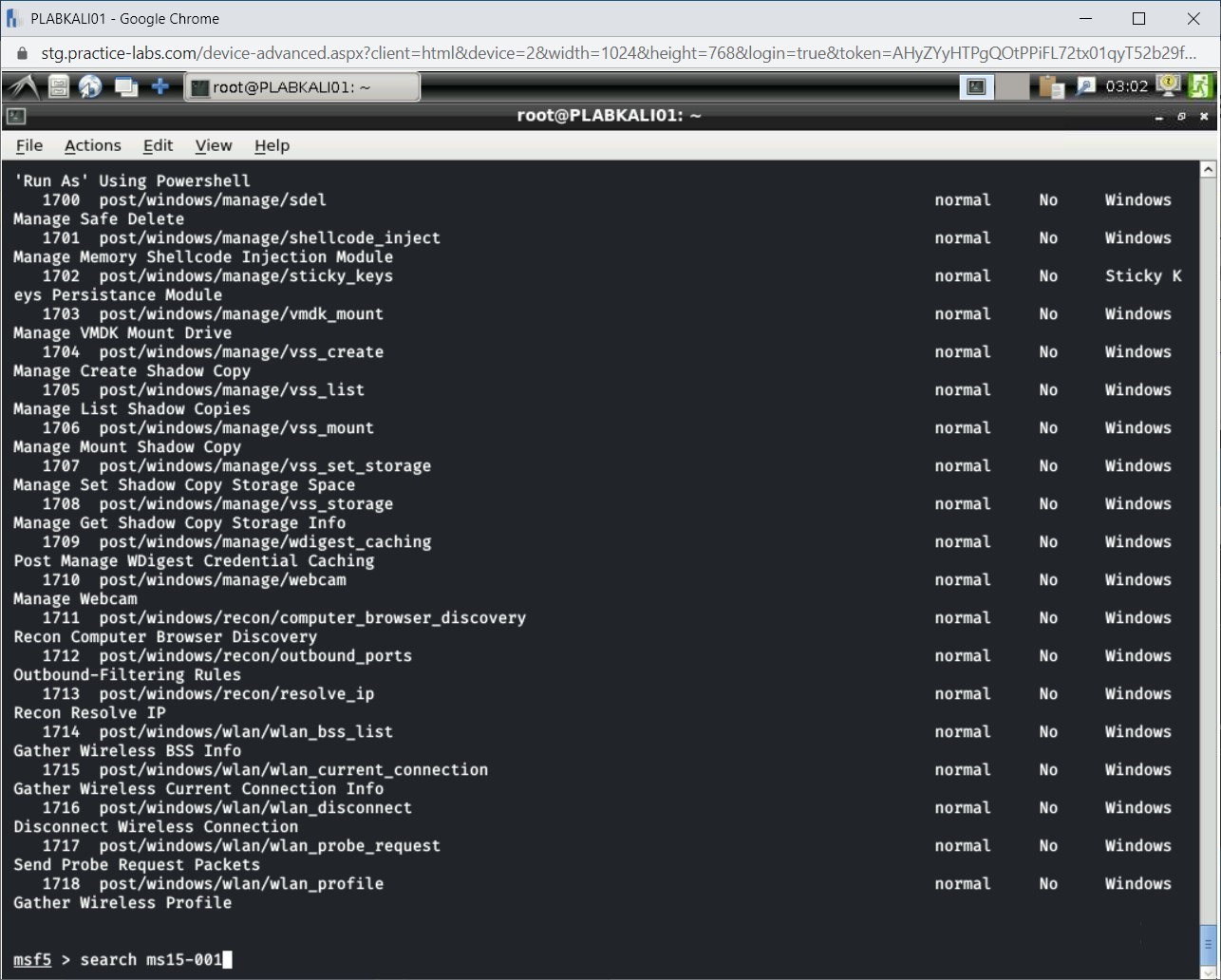 Figure 1.12 Screenshot of PLABKALI01