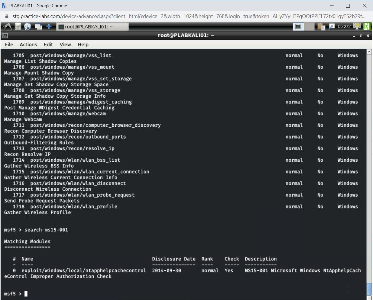 Figure 1.13 Screenshot of PLABKALI01