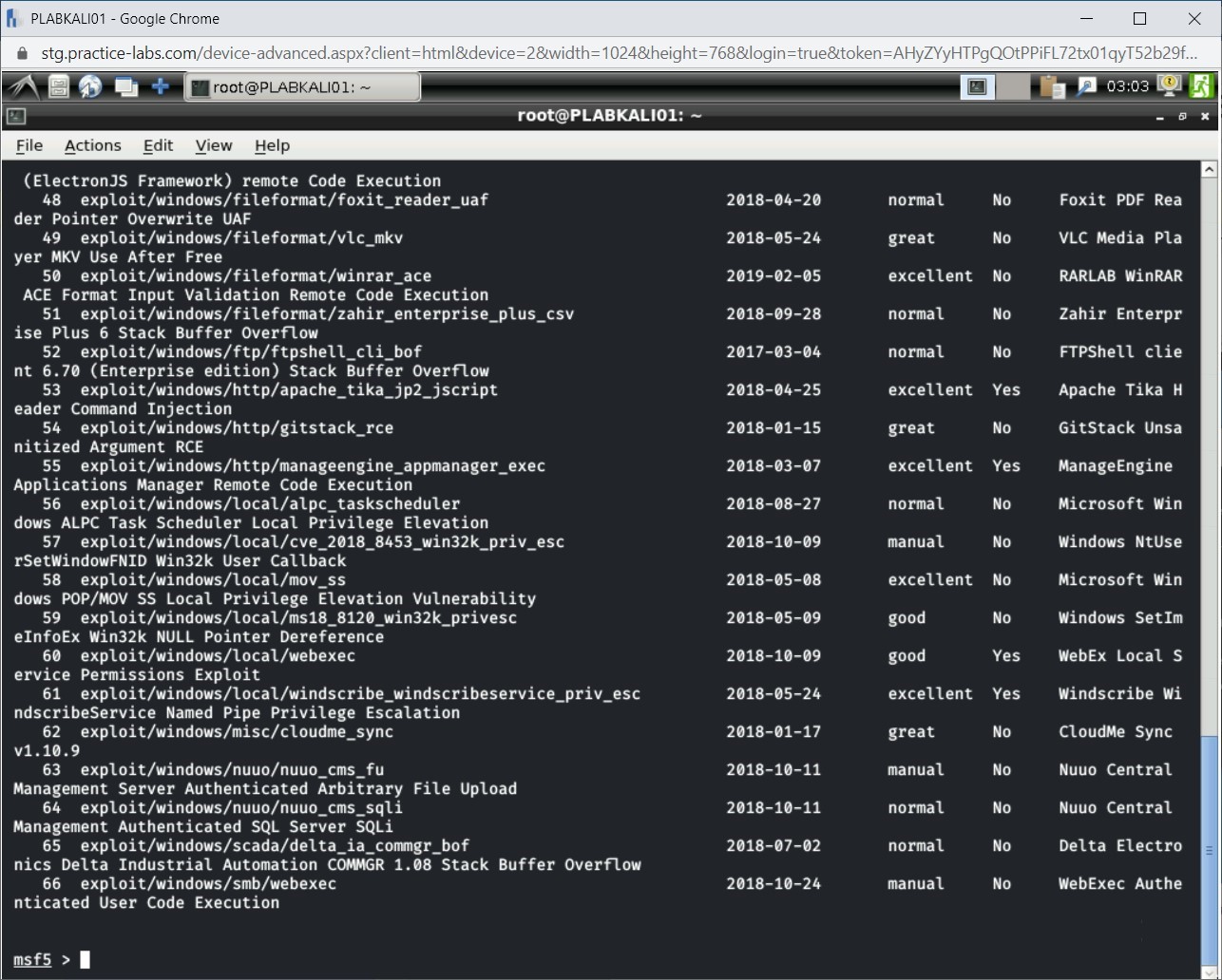 Figure 1.15 Screenshot of PLABKALI01