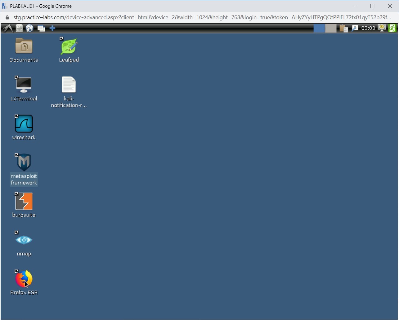 Figure 1.16 Screenshot of PLABKALI01