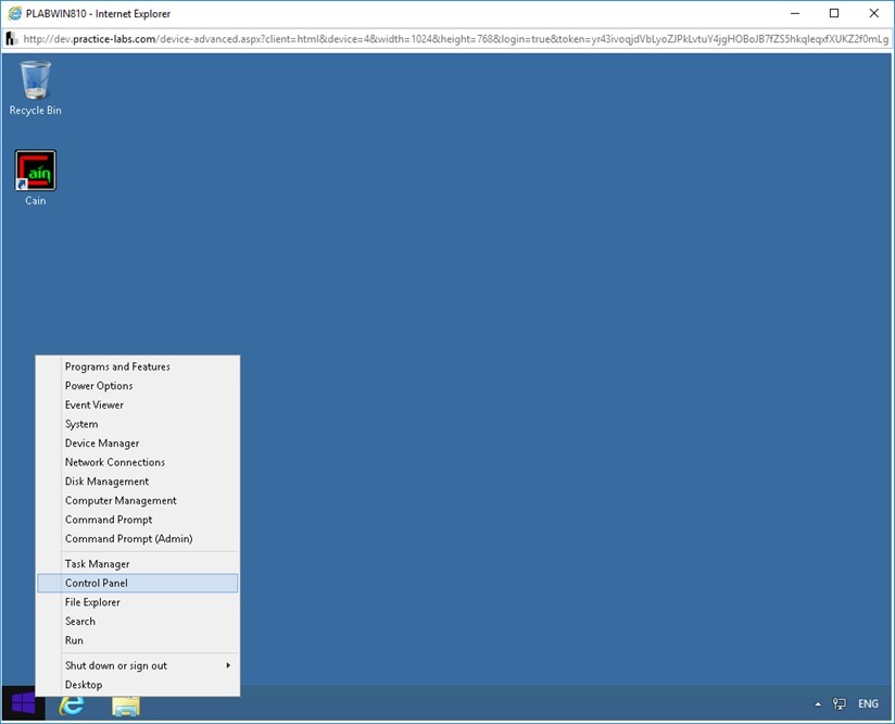 Practice Labs screenshot.