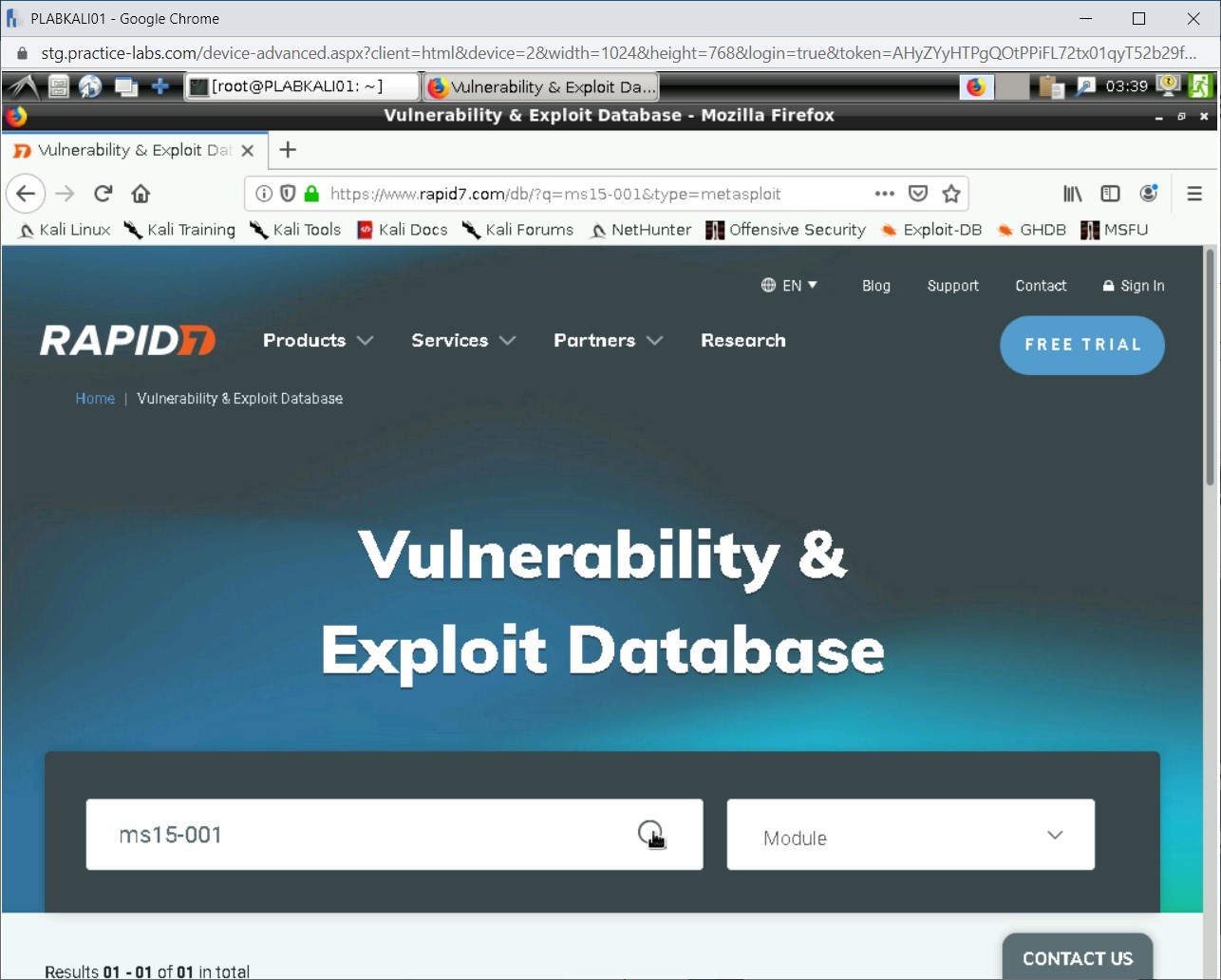 Figure 1.19 Screenshot of PLABKALI01