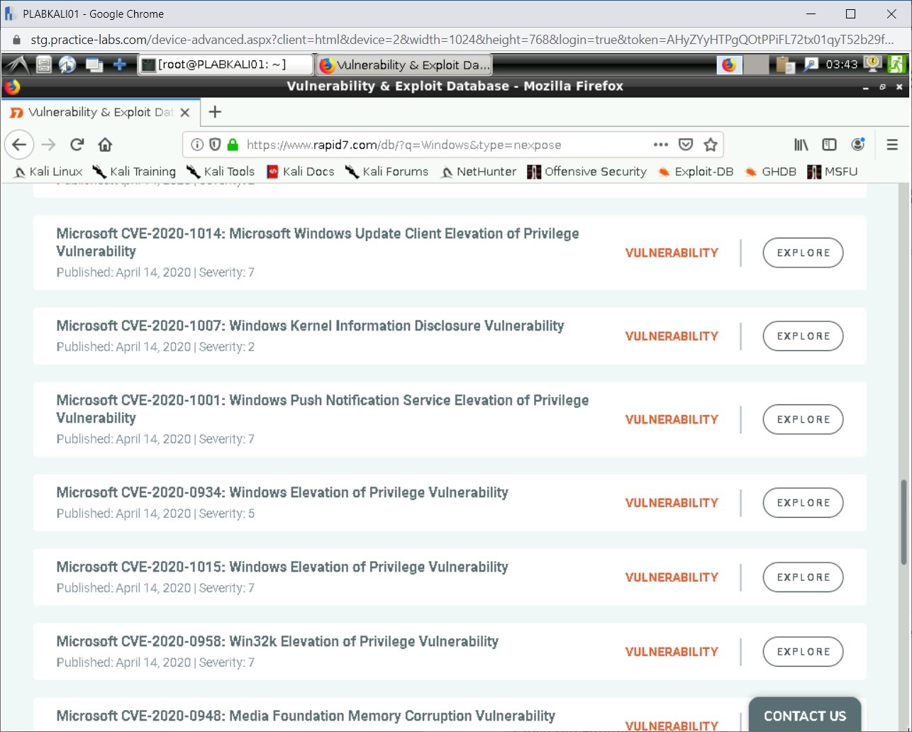 Figure 1.25 Screenshot of PLABKALI01
