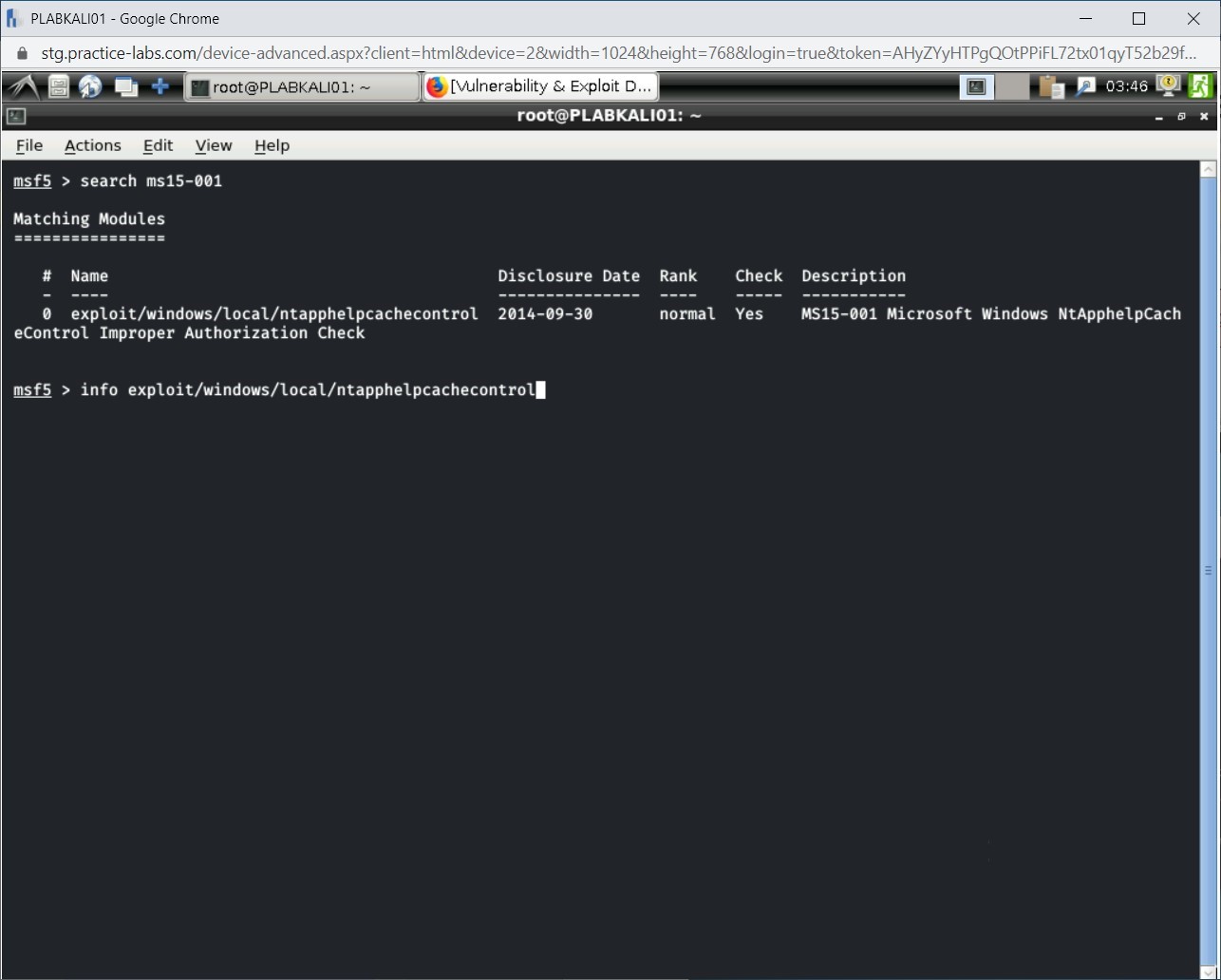 Figure 2.2 Screenshot of PLABKALI01