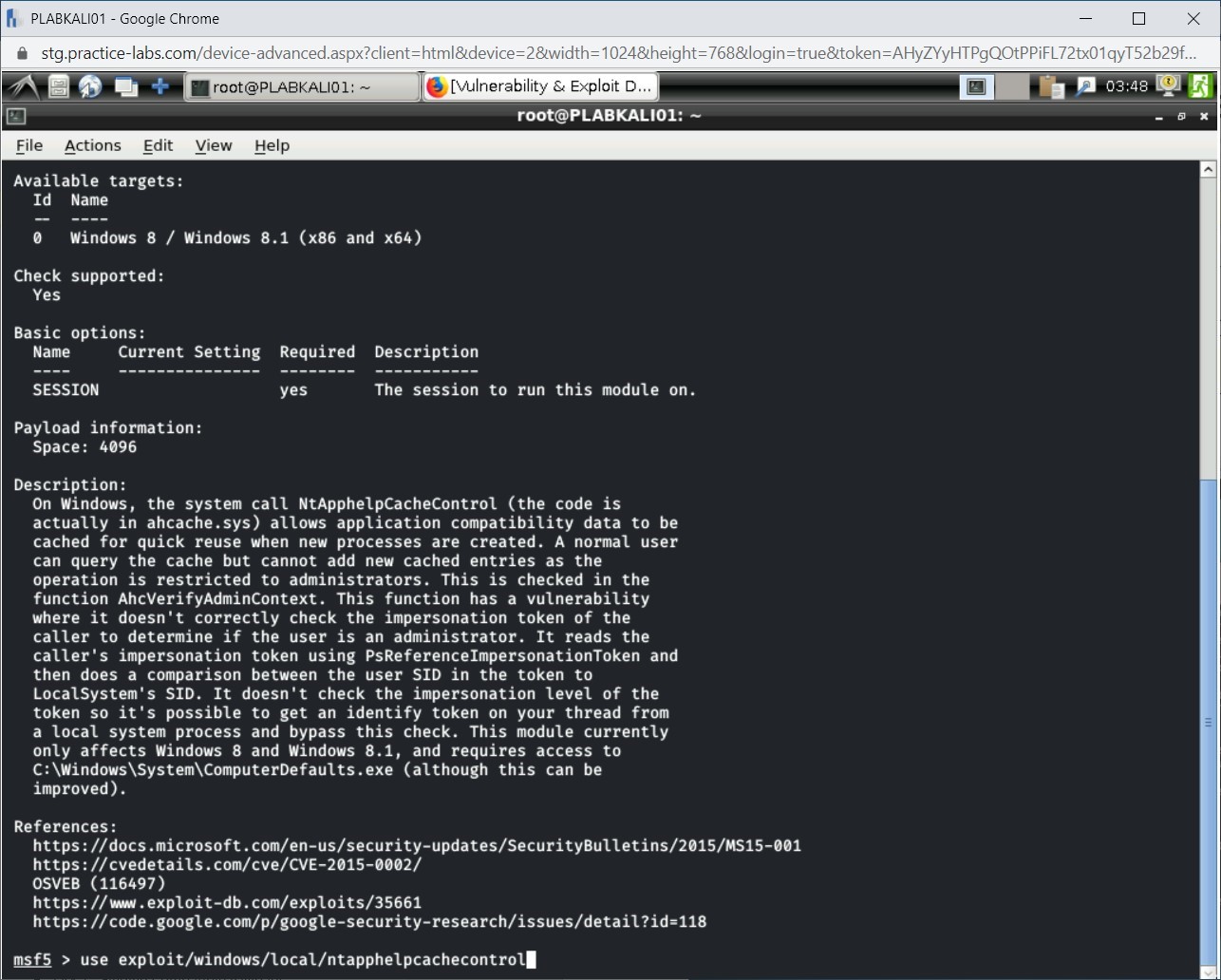 Figure 2.5 Screenshot of PLABKALI01