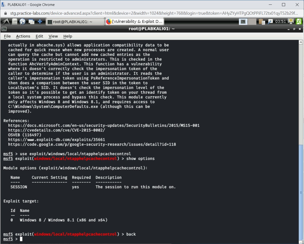 Figure 2.9 Screenshot of PLABKALI01