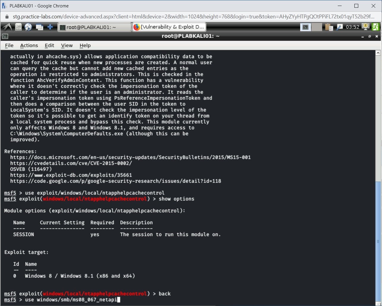 Figure 2.10 Screenshot of PLABKALI01