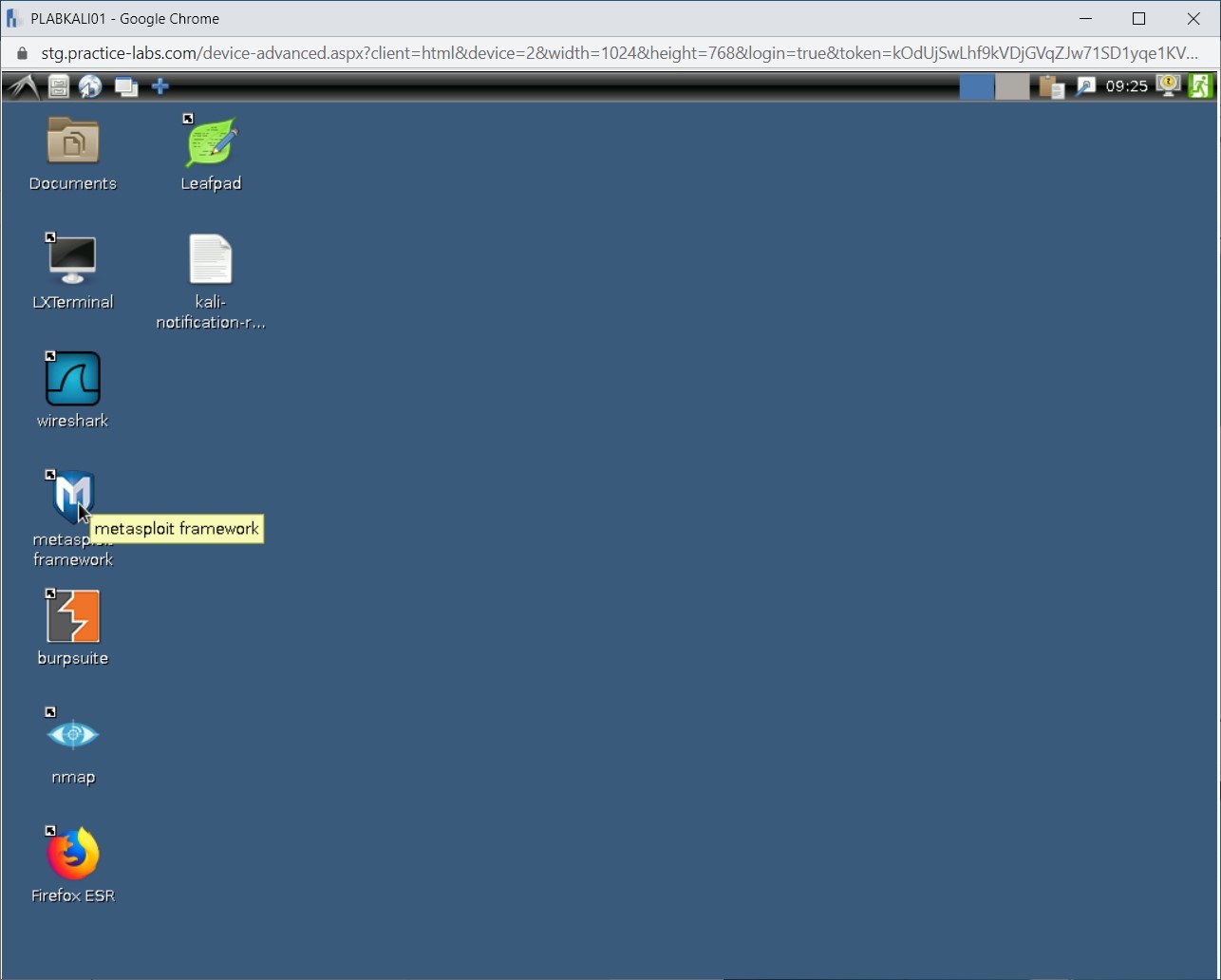 Figure 1.7 Screenshot of PLABKALI01