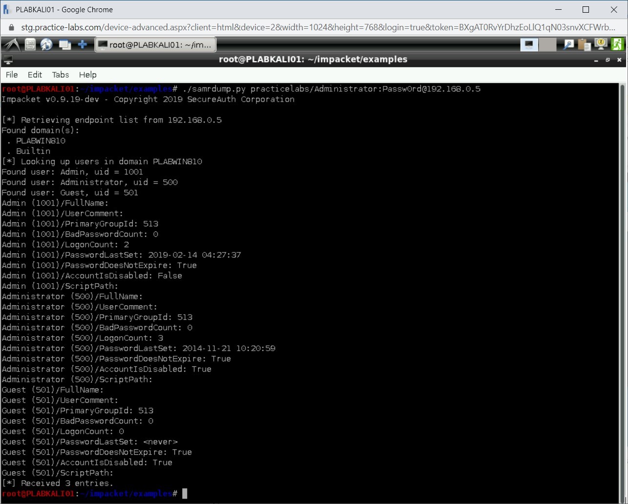 Figure 1.100 Screenshot of PLABKALI01