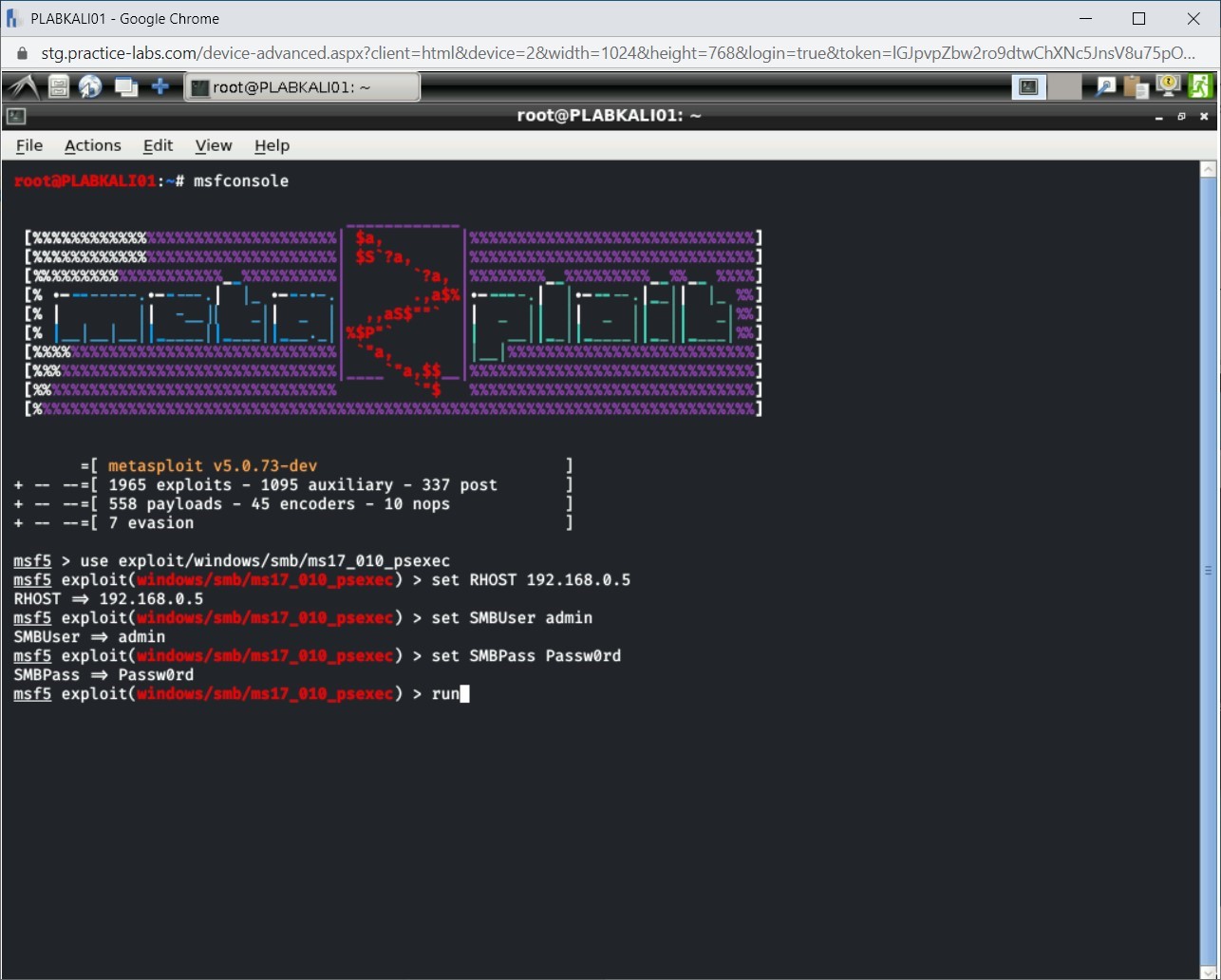 Figure 1.15 Screenshot of PLABKALI01