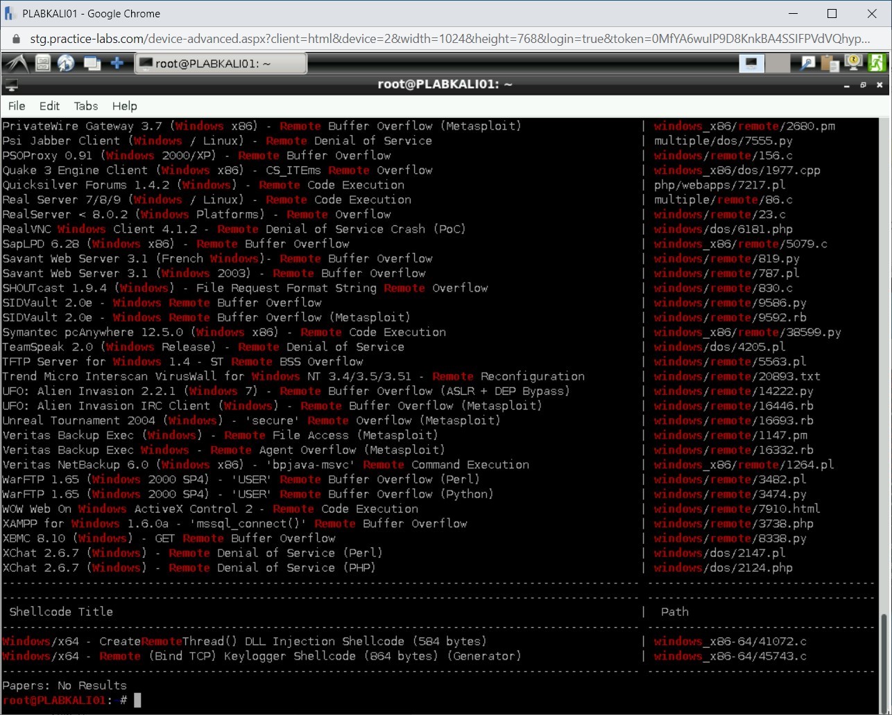 Figure 1.66 Screenshot of PLABKALI01