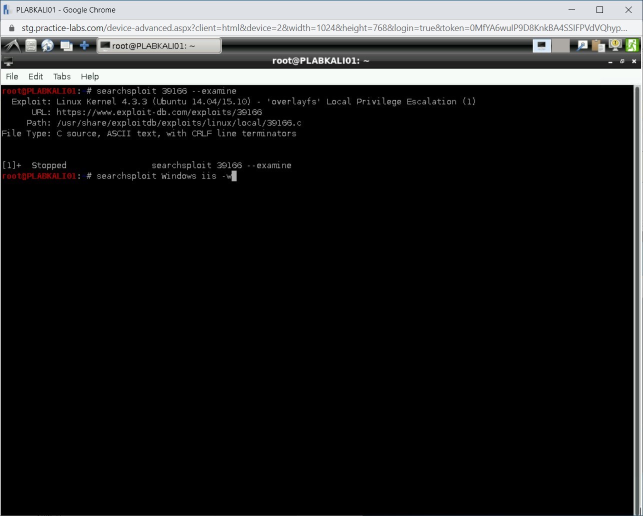 Figure 1.74 Screenshot of PLABKALI01