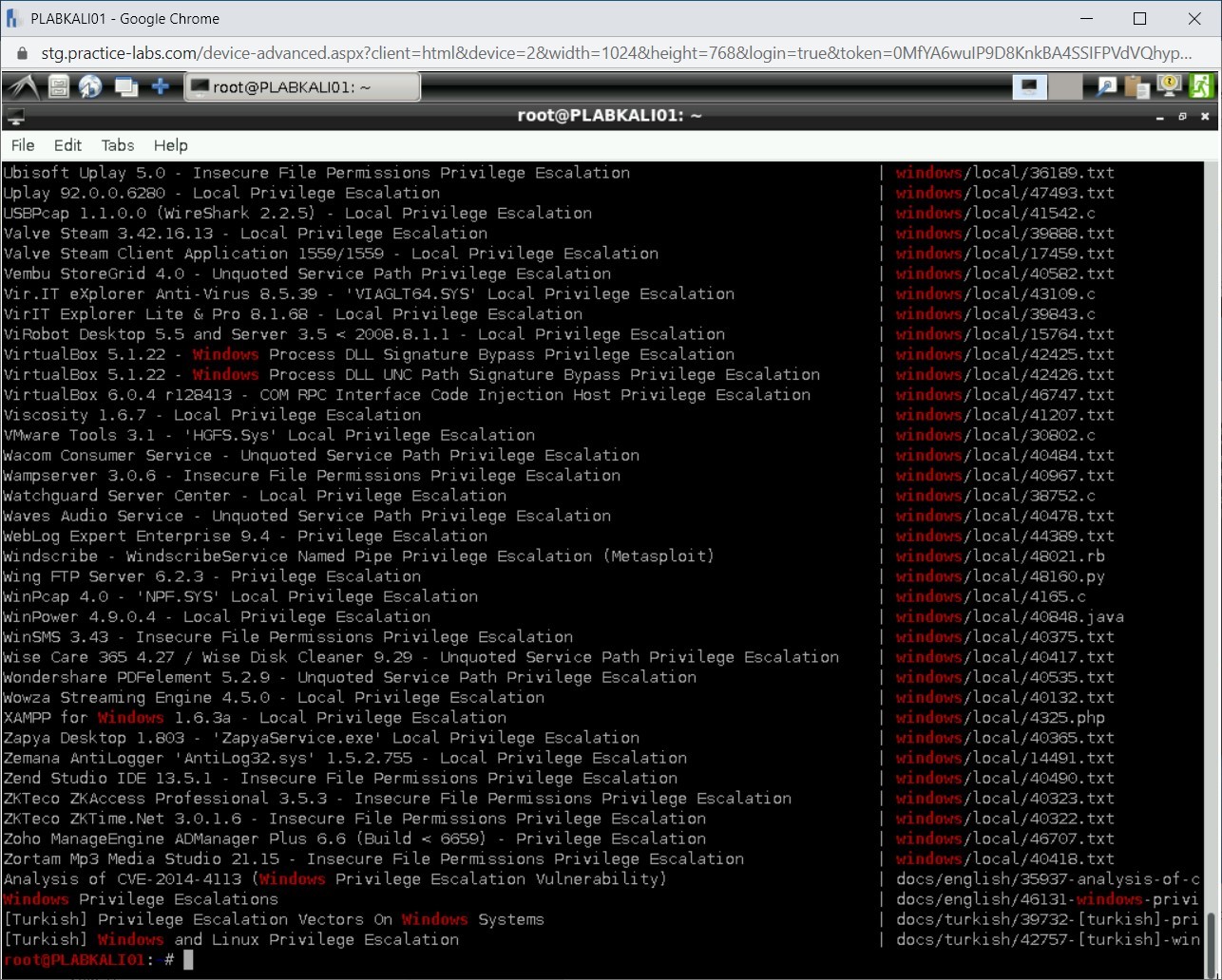 Figure 1.79 Screenshot of PLABKALI01