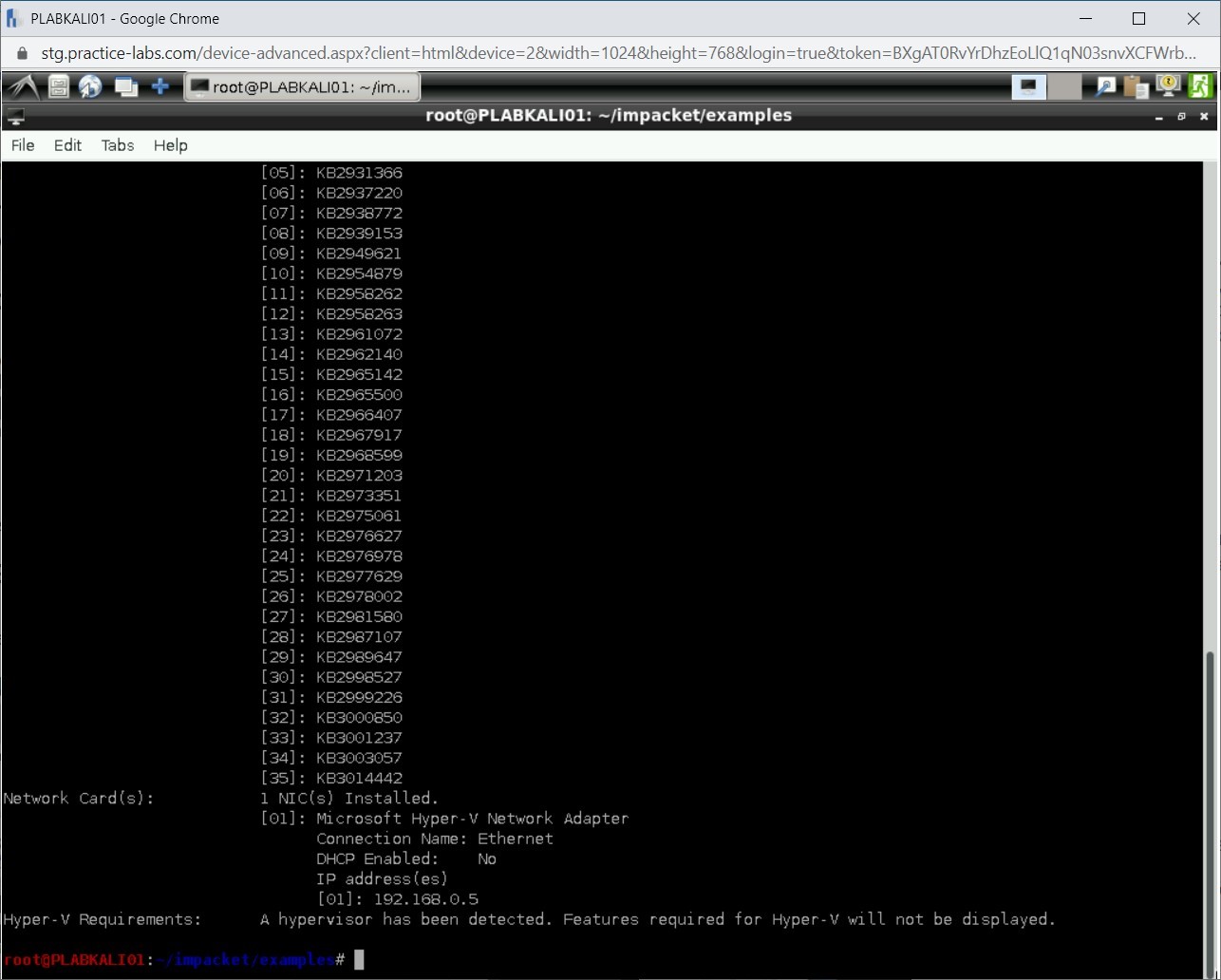 Figure 1.91 Screenshot of PLABKALI01