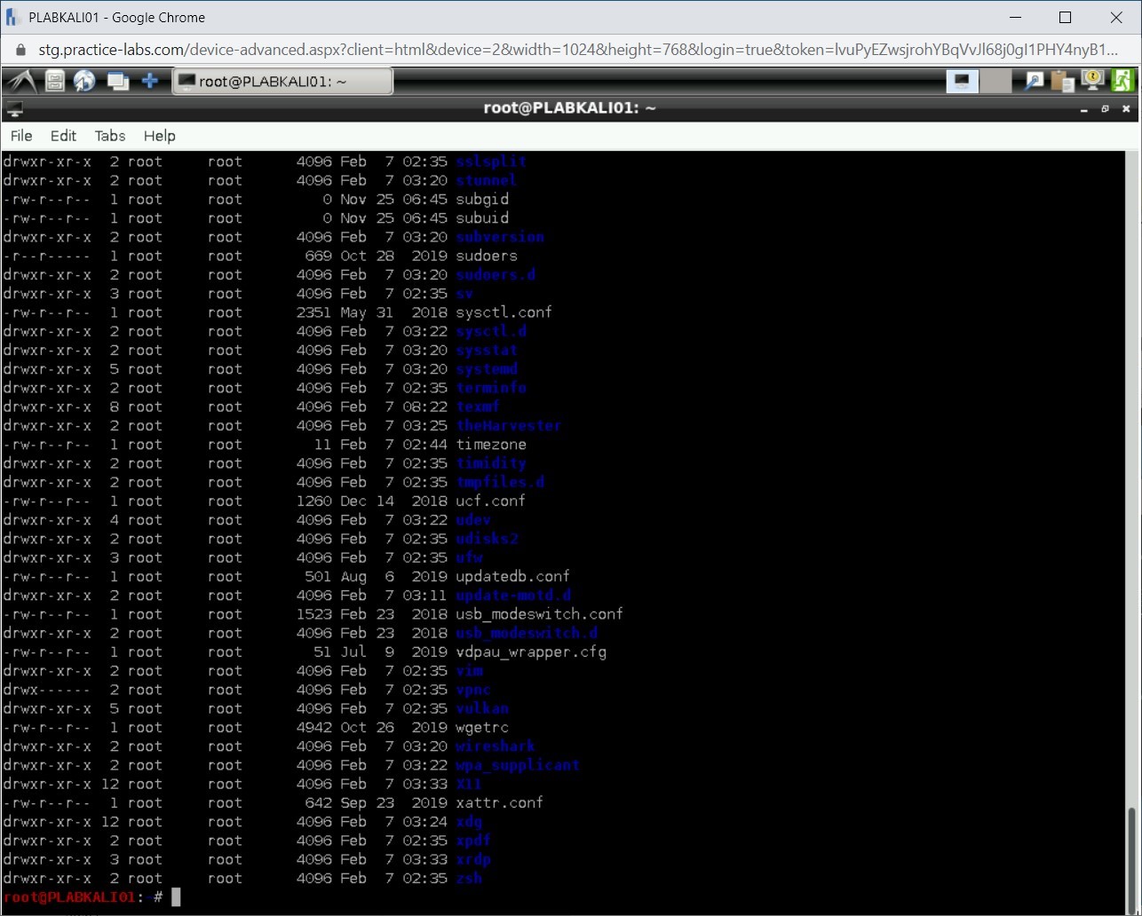 Figure 1.31 Screenshot of PLABKALI01