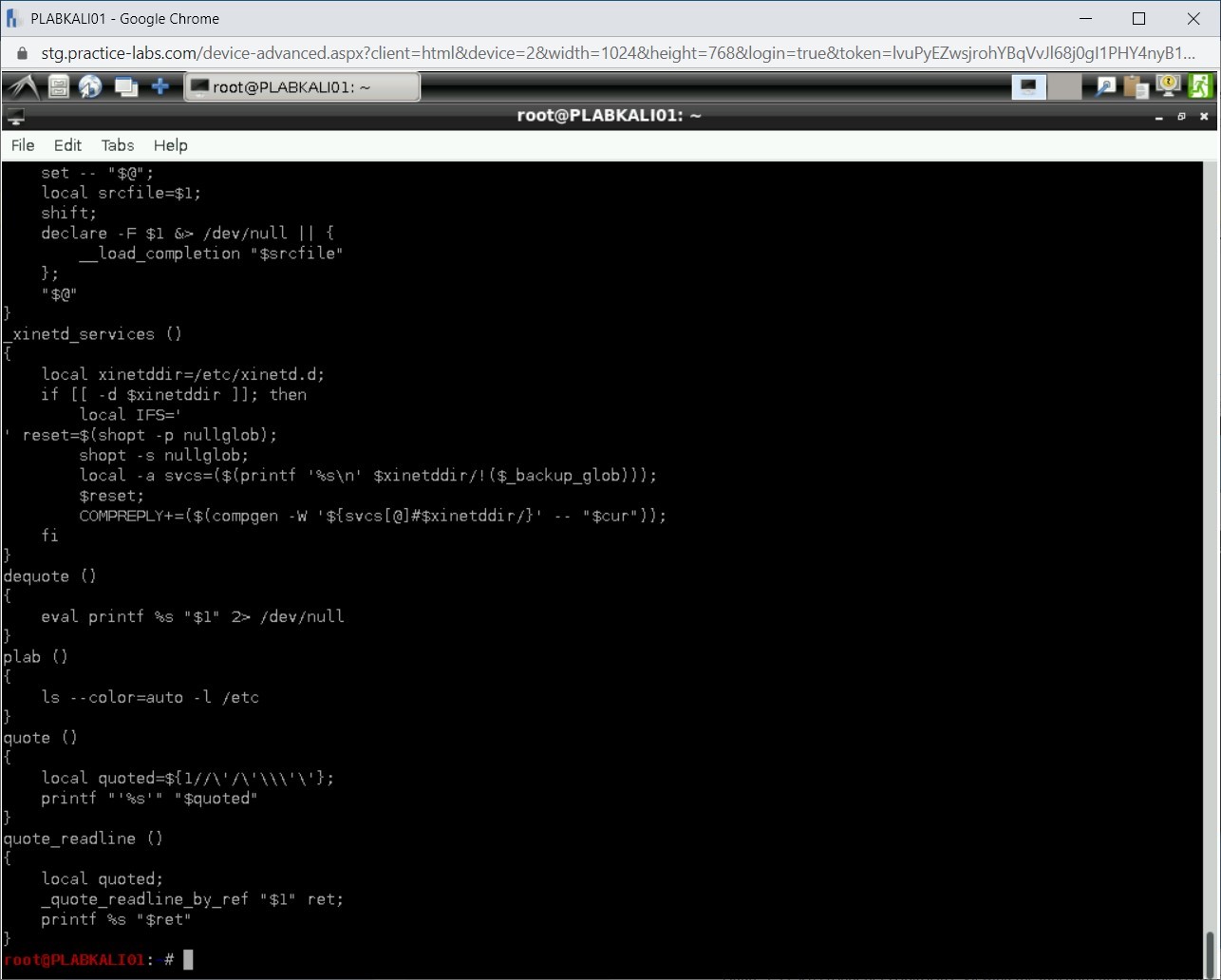Figure 1.33 Screenshot of PLABKALI01