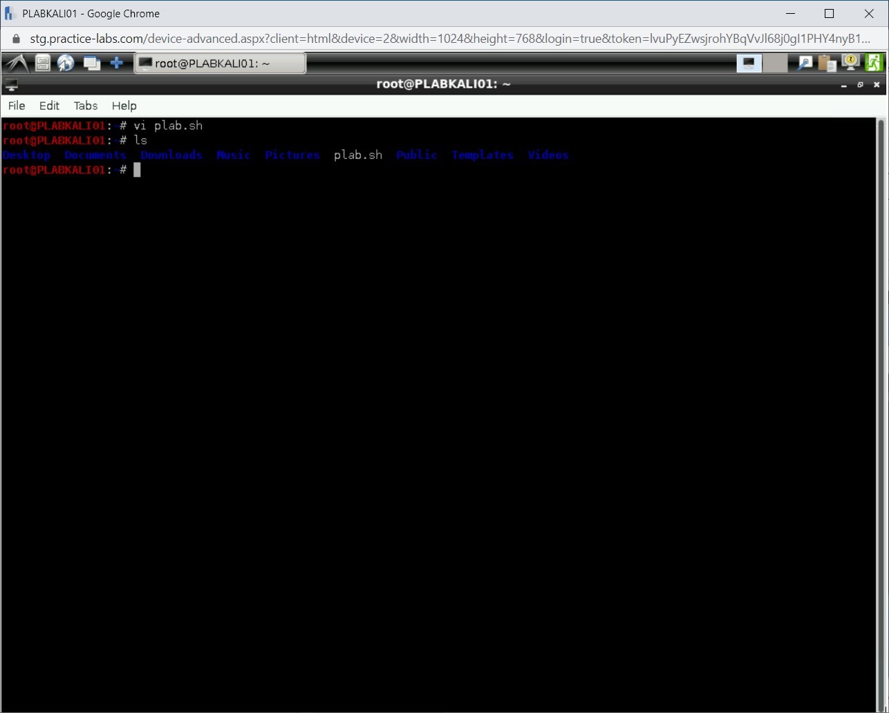 Figure 2.9 Screenshot of PLABKALI01