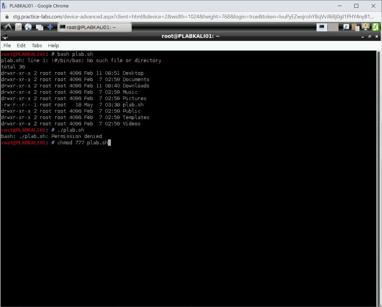 Figure 2.14 Screenshot of PLABKALI01