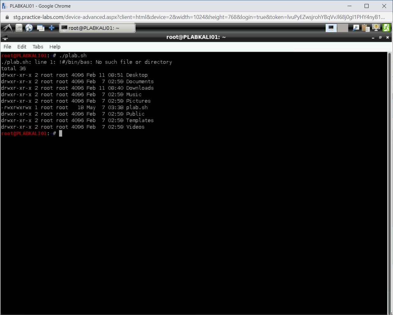 Figure 2.17 Screenshot of PLABKALI01