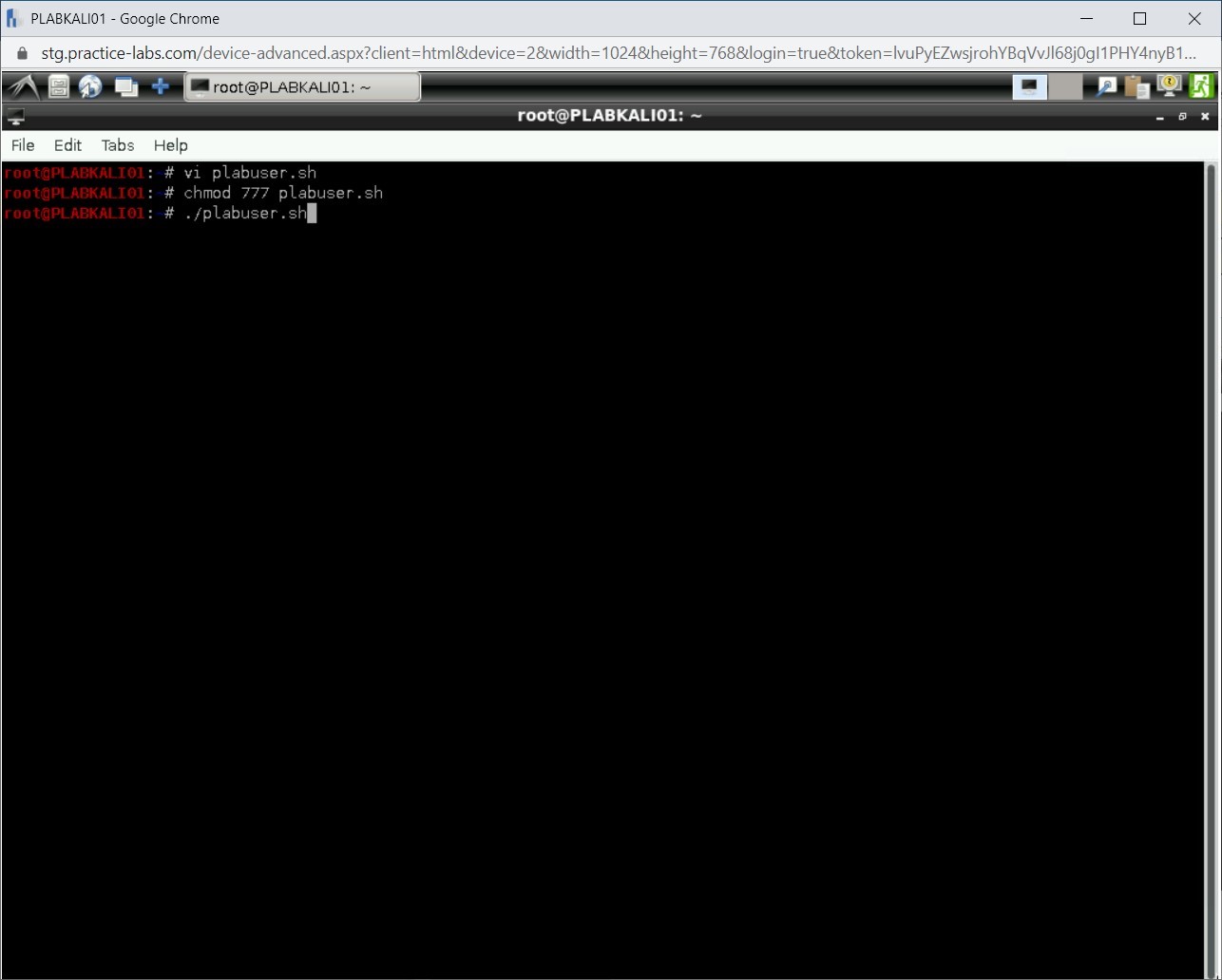 Figure 2.26 Screenshot of PLABKALI01