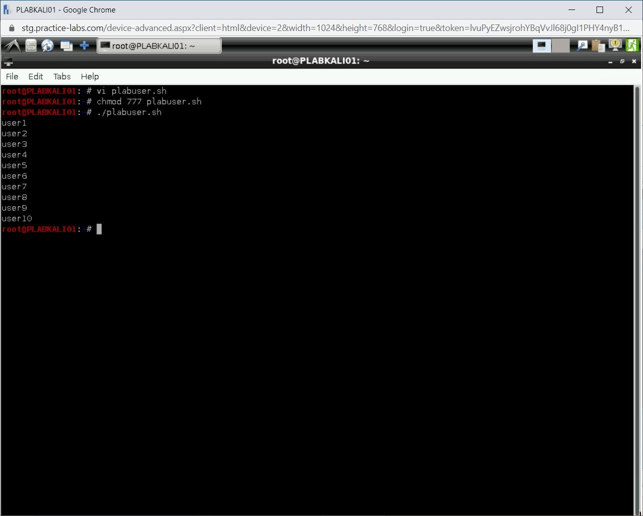 Figure 2.27 Screenshot of PLABKALI01