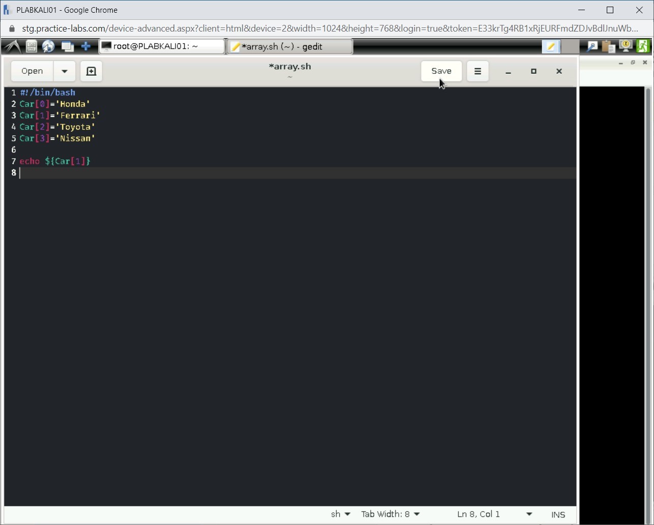 Figure 3.9 Screenshot of PLABKALI01