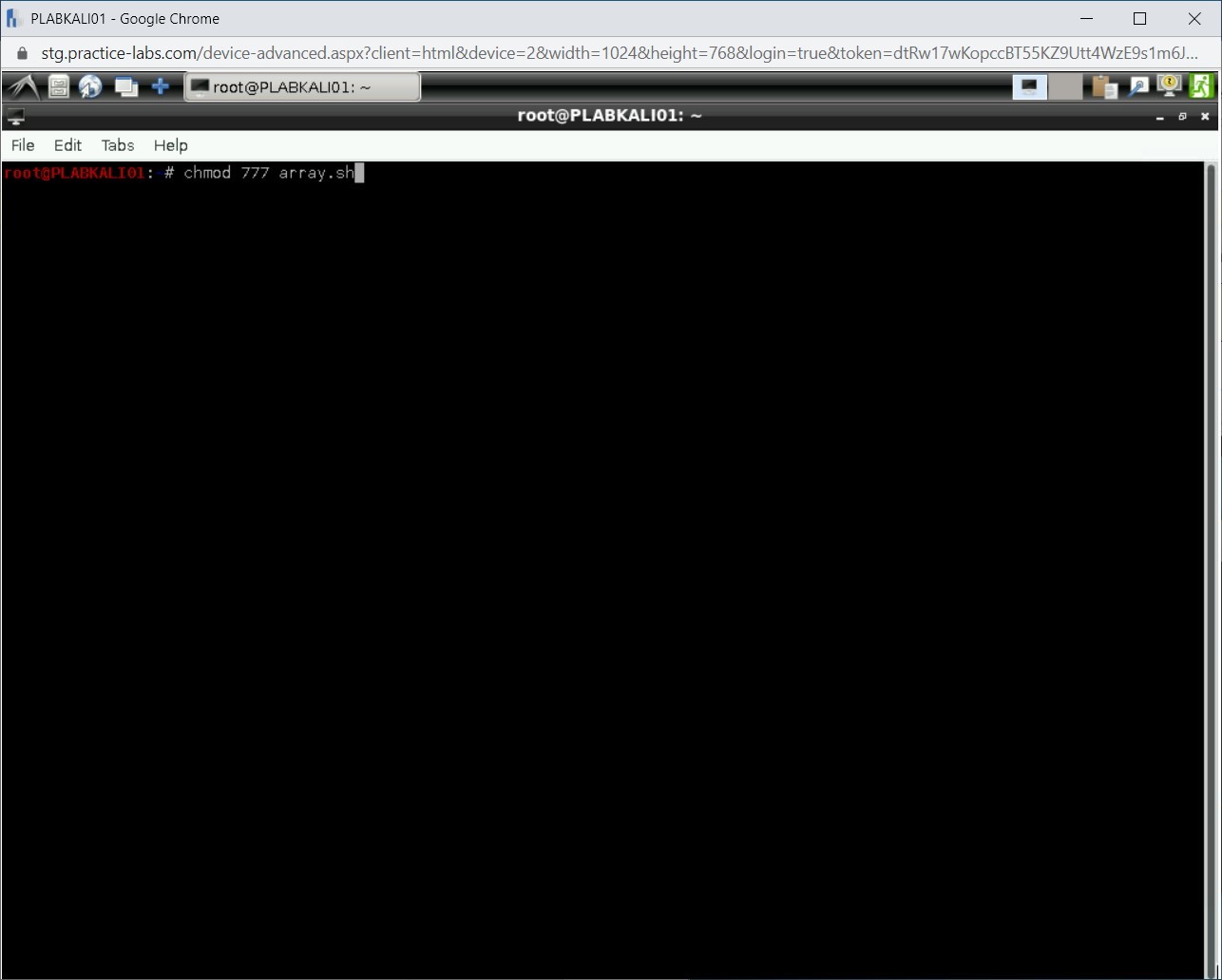 Figure 3.10 Screenshot of PLABKALI01