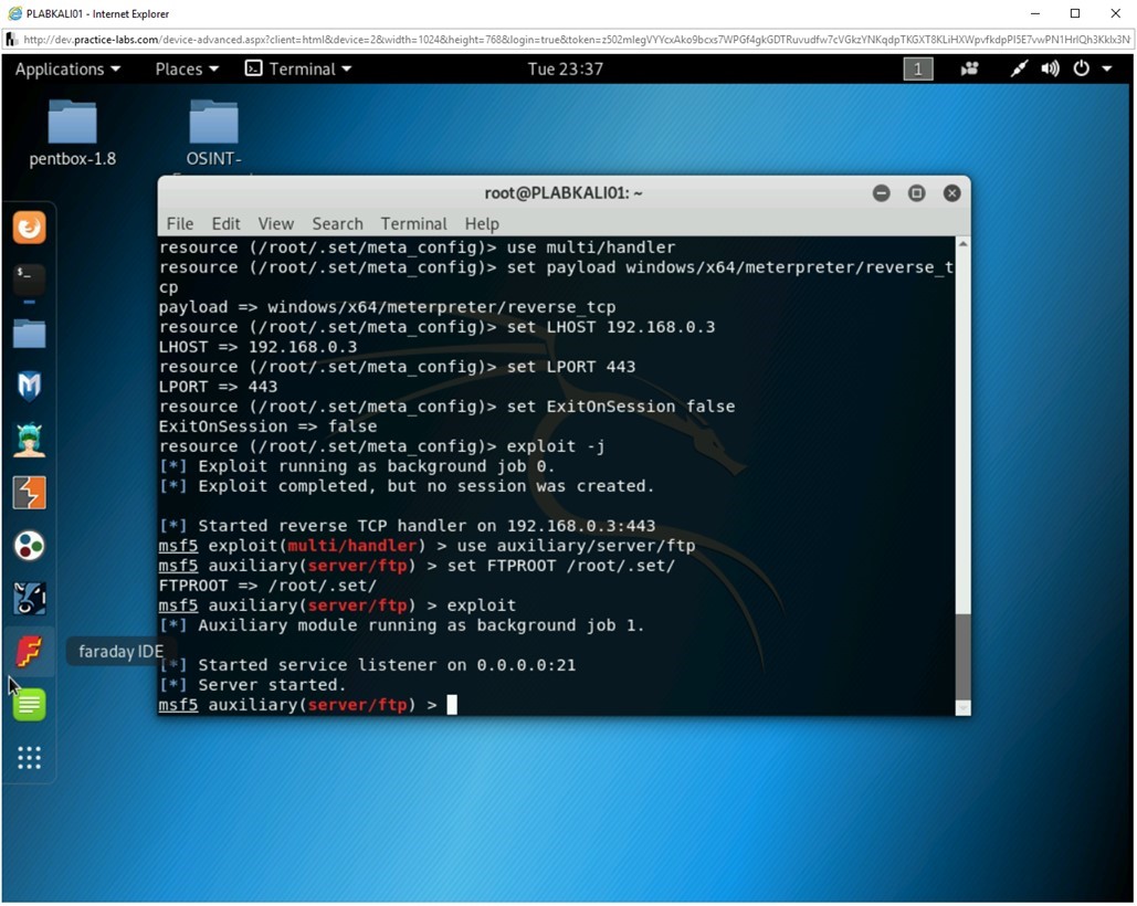 Figure 2.16 Screenshot of PLABKALI01