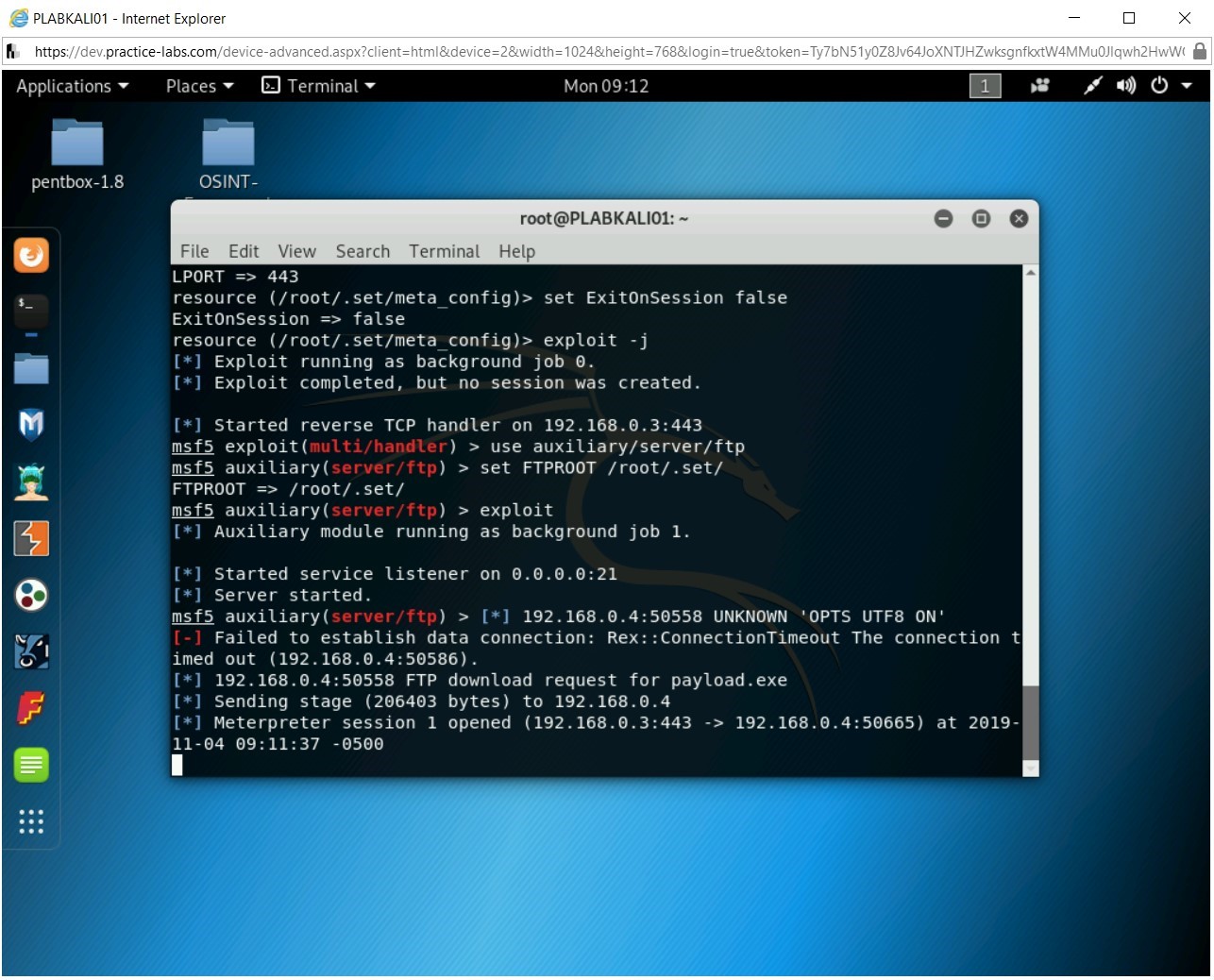 Figure 2.42 Screenshot of PLABKALI01